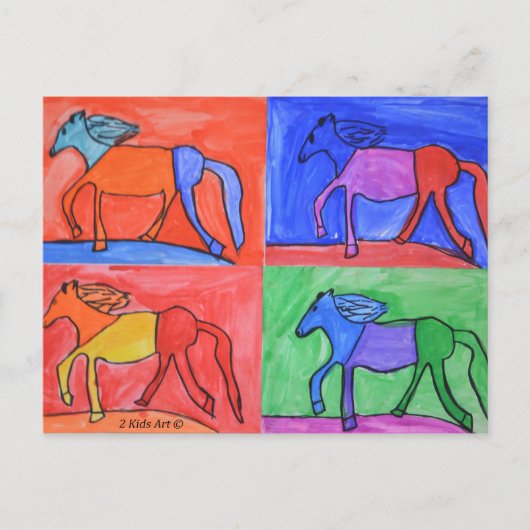 Claire's paarden briefkaart (Voorkant)