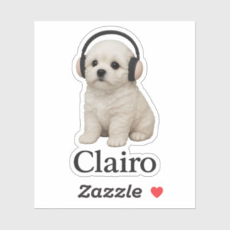Clairo Puppy with Headphones Sticker