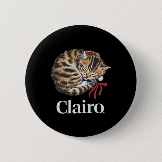 Clairo zegt een kat ronde button 5,7 cm (Voorkant)