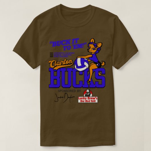 Clairton Bucks Volleybal Jackie Daytona WWDITS TS T-shirt (Design voorkant)