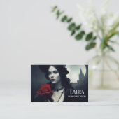 Clairvoyant Psychic Gothic Elegant Lady Red Rose Visitekaartje (Staand voorkant)