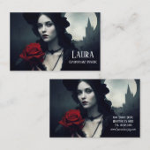 Clairvoyant Psychic Gothic Elegant Lady Red Rose Visitekaartje (Voorkant / Achterkant)