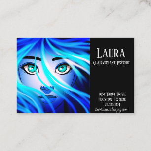 Clairvoyant Psychic Tarot Blue Lady Visitekaartje