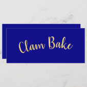 CLAM BAKE Fancy Fun Text Royal Blue Achtergrond (Voorkant / Achterkant)