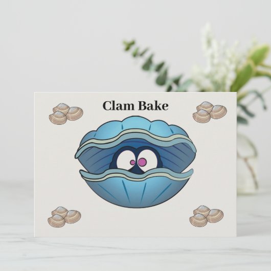 Clam bake Invitation Kaart (Staand voorkant)