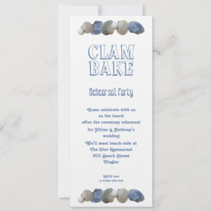 Clam Bake Tall Wedding Rehearsal Party Uitnodiging