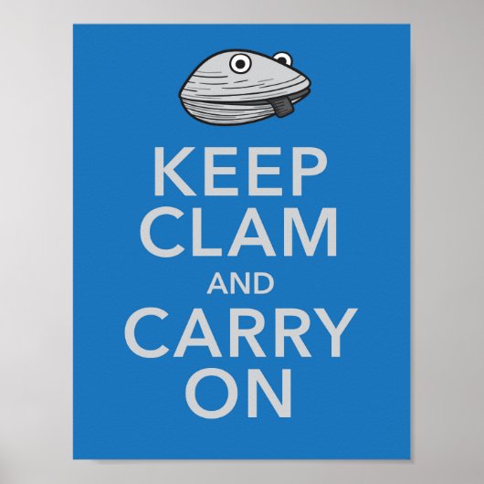 Clam behouden en doorgaan poster (Voorkant)