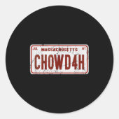 Clam Chowder Boston Accent Chowdah Funny  Ronde Sticker (Voorkant)