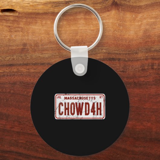 Clam Chowder Boston Accent Chowdah Funny  Sleutelhanger (Voorkant)