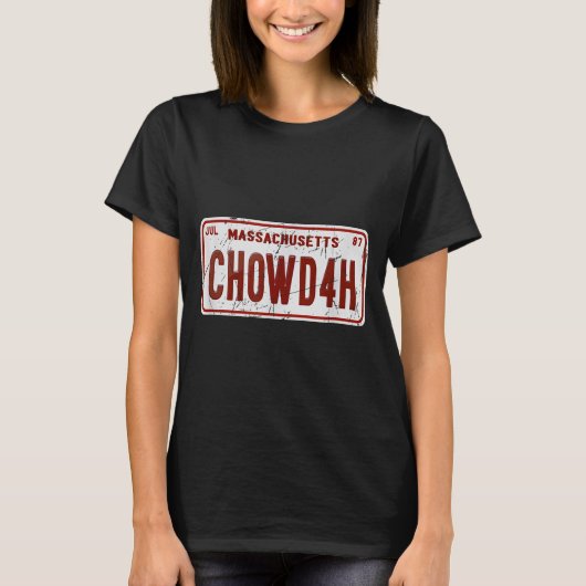 Clam Chowder Boston Accent Chowdah Funny  T-shirt (Voorkant)