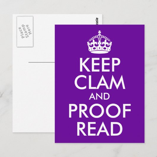 Clam en bewijs lezen briefkaart (Voorkant / Achterkant)