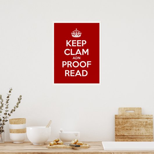 Clam en bewijs lezen poster (Keuken)