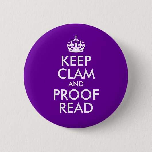 Clam en bewijs lezen ronde button 5,7 cm (Voorkant)