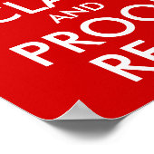 Clam en bewijs lezen rood bewaren poster (Hoek)