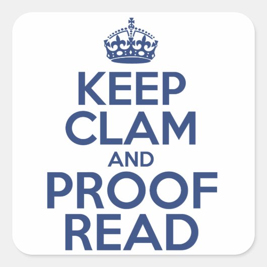 Clam en bewijs lezen vierkante sticker (Voorkant)