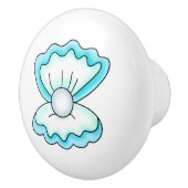 Clam met een parelkaashuis keramische knop (Rechts)