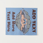 Clam, Oyster Bar, voeg tekst toe, Bosbouw Wandkleed (Voorkant (horizontaal))