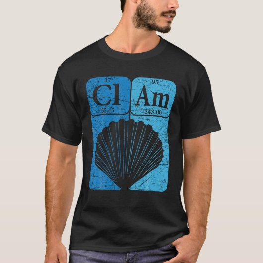 Clam Periodic Table Elements Schelpdieren Ret T-shirt (Voorkant)