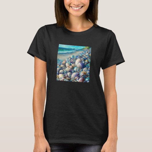 Clam Seashell Shell Collector Beach Ocean Coastal T-shirt (Voorkant)