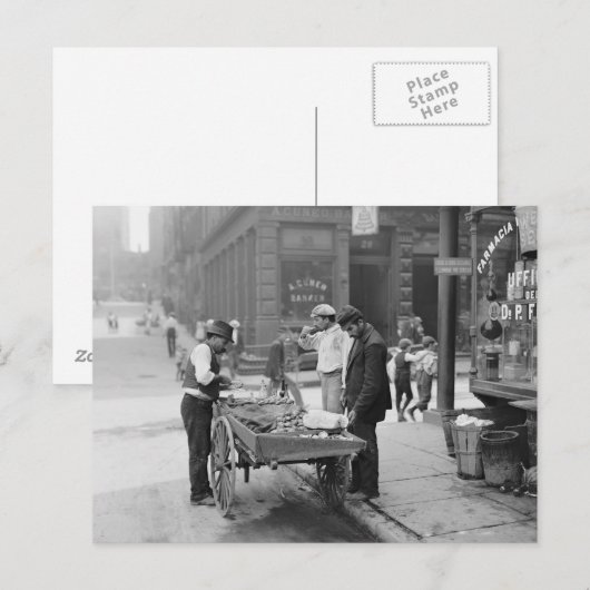 Clam Seller in Little Italy, 1906 Briefkaart (Voorkant / Achterkant)