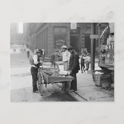 Clam Seller in Little Italy, 1906 Briefkaart (Voorkant)