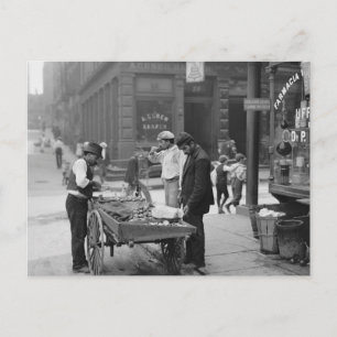 Clam Seller op Mulberry Street, 1900 Briefkaart