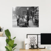 Clam Seller op Mulberry Street, 1900 Poster (Thuiskantoor)