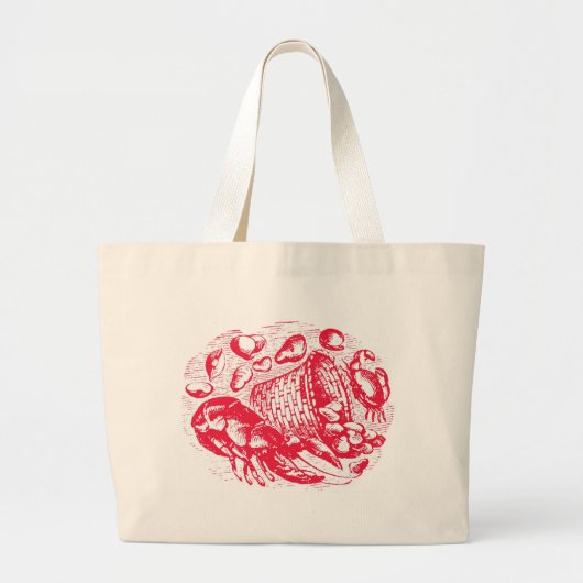 Clam Shack Beach Bag Grote Tote Bag (Voorkant)