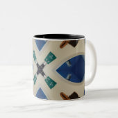 Clam shell roze Blauwe koffiebeker mok (Voorkant rechts)