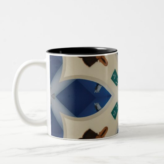 Clam shell roze Blauwe koffiebeker mok (Links)