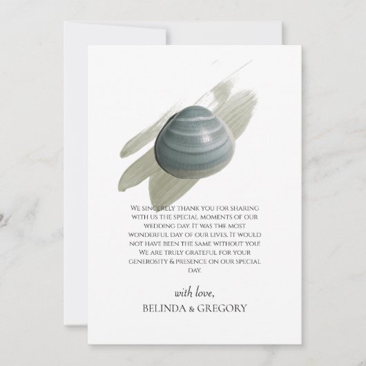 Clam Waterverf Stroke Weddenschap Hartelijk dank Bedankkaart (Voorkant)