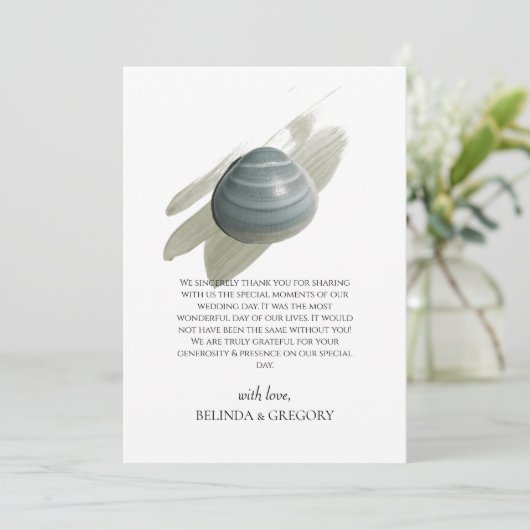 Clam Waterverf Stroke Weddenschap Hartelijk dank Bedankkaart (Staand voorkant)
