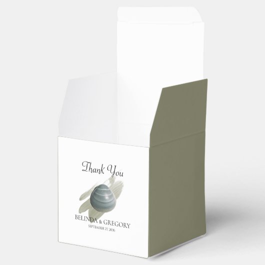 Clam Waterverf Stroke Wedding Bedankdoosjes (Geopend)