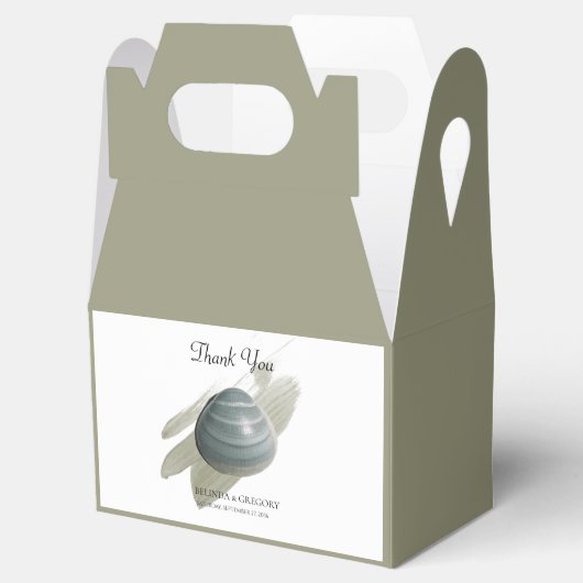 Clam Waterverf Stroke Wedding Bedankdoosjes (Geopend)