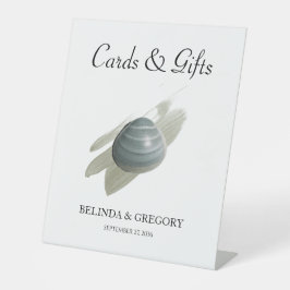 Clam Waterverf Stroke Wedding Cards & Gifts Reclamebord Met Voetstuk