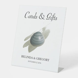 Clam Waterverf Stroke Wedding Cards & Gifts Reclamebord Met Voetstuk