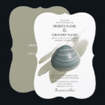 Clam Waterverf Stroke Wedding Invitations Kaart<br><div class="desc">Dit strandontwerp is voorzien van een zeeslak en een waterverf lijn. Het ontwerp van de bruiloft met een klei boven een elegante waterverf verfslag. De stoffige blauwe groene oortige tinten van de klei geven het ontwerp een natuurlijk estheticum. De kleur van de verfslag wordt ook gebruikt voor de achterkant. Dit...</div>