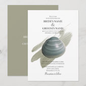 Clam Waterverf Stroke Wedding Invitations Kaart (Voorkant / Achterkant)