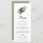 Clam Waterverf Stroke Wedding Menu (Voorkant / Achterkant)