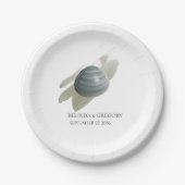 Clam Waterverf Stroke Wedding Papieren Bordje (Voorkant)