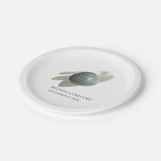 Clam Waterverf Stroke Wedding Papieren Bordje (Gekanteld)