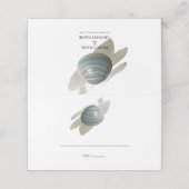 Clam Waterverf Stroke Wedding Place Card Plaatskaartje (Buitenkant ongevouwen)