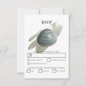 Clam Waterverf Stroke Wedding RSVP Kaarten (Voorkant)