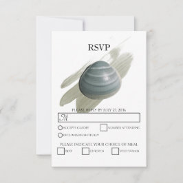 Clam Waterverf Stroke Wedding RSVP Kaarten