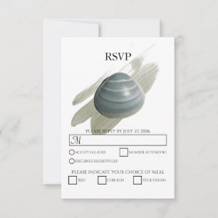Clam Waterverf Stroke Wedding RSVP Kaarten