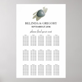 Clam Waterverf Stroke Wedding Seating Chart Poster