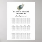 Clam Waterverf Stroke Wedding Seating Chart Poster (Voorkant)