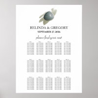 Clam Waterverf Stroke Wedding Seating Chart