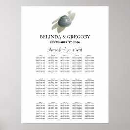 Clam Waterverf Stroke Wedding Seating Chart Poster
