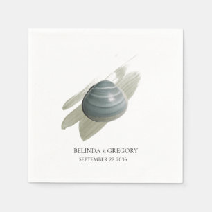 Clam Waterverf Stroke Wedding Servet
